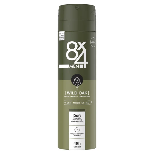 8x4 Deospray No.8 Wild Oak 150ML 1 8x4 Deospray No.8 Wild Oak 150ML