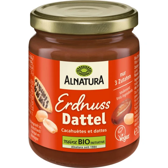 Alnatura Bio Erdnuss-Dattel-Kakao Creme 250G 1 Alnatura Bio Erdnuss-Dattel-Kakao Creme 250G