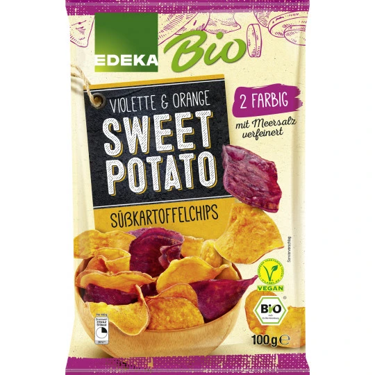 Bio Violette & Orange Sweet Potato Süsskartoffelchips 100G 1 Bio Violette & Orange Sweet Potato Süsskartoffelchips 100G