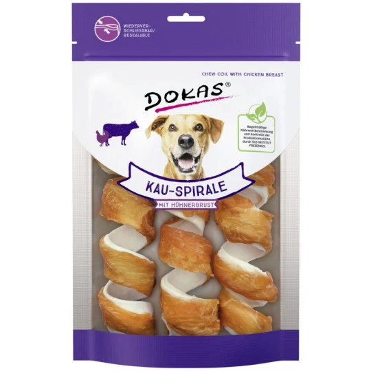 Dokas Kau-Spirale Mit Hühnerbrust 110G 1 Dokas Kau-Spirale Mit Hühnerbrust 110G