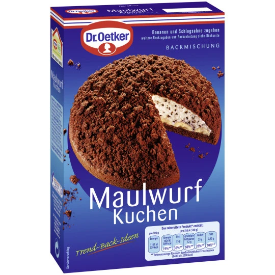 Dr. Oetker Backmischung Maulwurfkuchen 435G 1 Dr. Oetker Backmischung Maulwurfkuchen 435G