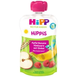 Bio Hippis Apfel-Banane-Himbeere Mit Vollkorn Ab 1+ Jahr 100G