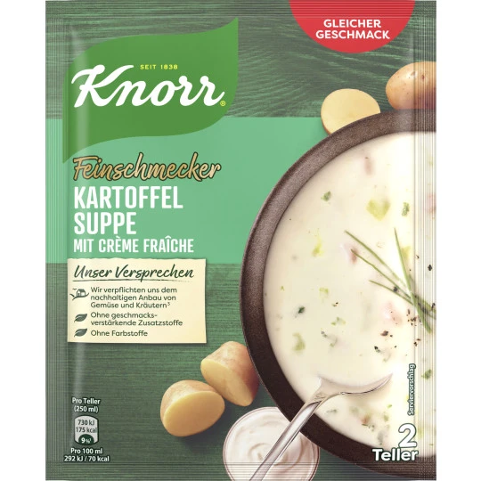 Knorr Feinschmecker Kartoffelsuppe Mit Creme Fraiche Suppe 70G 1 Knorr Feinschmecker Kartoffelsuppe Mit Creme Fraiche Suppe 70G