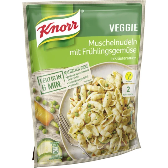 Knorr Veggie Muschelnudeln Mit Frühlingsgemüse In Kräutersauce 155G 1 Knorr Veggie Muschelnudeln Mit Frühlingsgemüse In Kräutersauce 155G