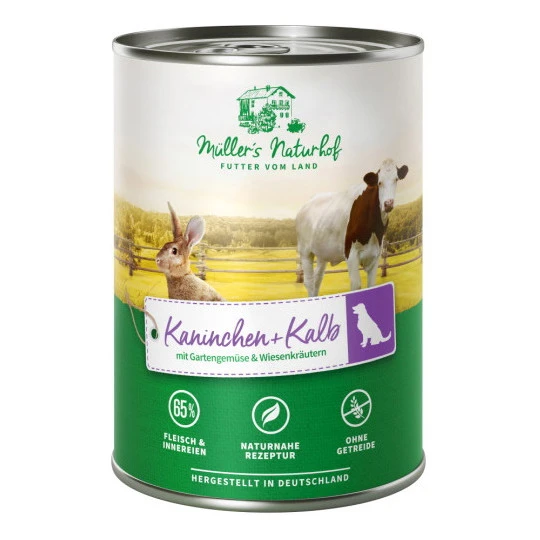 Naturhof Hundefutter Kalb & Kaninchen 400G 1 Naturhof Hundefutter Kalb & Kaninchen 400G