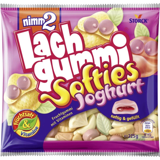 Lachgummi Softies Joghurt 225G 1 Lachgummi Softies Joghurt 225G