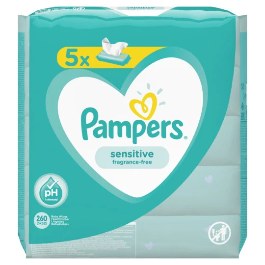 Pampers Feuchttücher Sensitive 5x 52ST 1 Pampers Feuchttücher Sensitive 5x 52ST