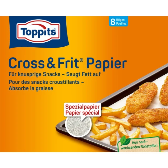 Toppits Cross & Frit Papier 8ST 1 Toppits Cross & Frit Papier 8ST