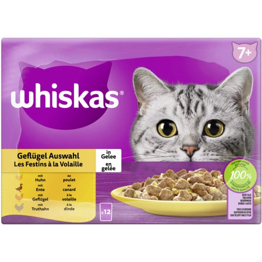 Whiskas Geflügel Auswahl In Gelee 12x 85G 1 Whiskas Geflügel Auswahl In Gelee 12x 85G